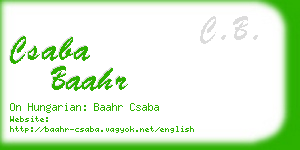 csaba baahr business card